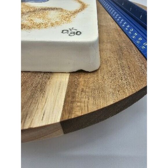 Vintage Handpainted Signed Cat In Bow Tie Ceramic Bread Board Trivet - Picture 6 of 6